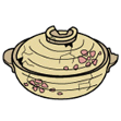 ひび割れた鍋のイラスト