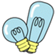 2つの電球のイラスト