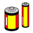 2つの乾電池のイラスト