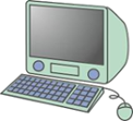 ディスプレイ一体型のパソコンのイラスト