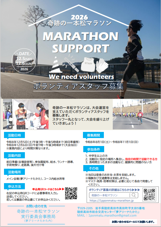 2026マラソンボランティアチラシ（表）