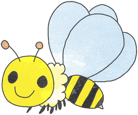 かわいいミツバチのイラスト