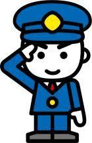 青い制服を着た男性警官のイラスト