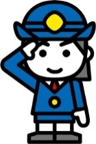 青い制服を着た女性警官のイラスト